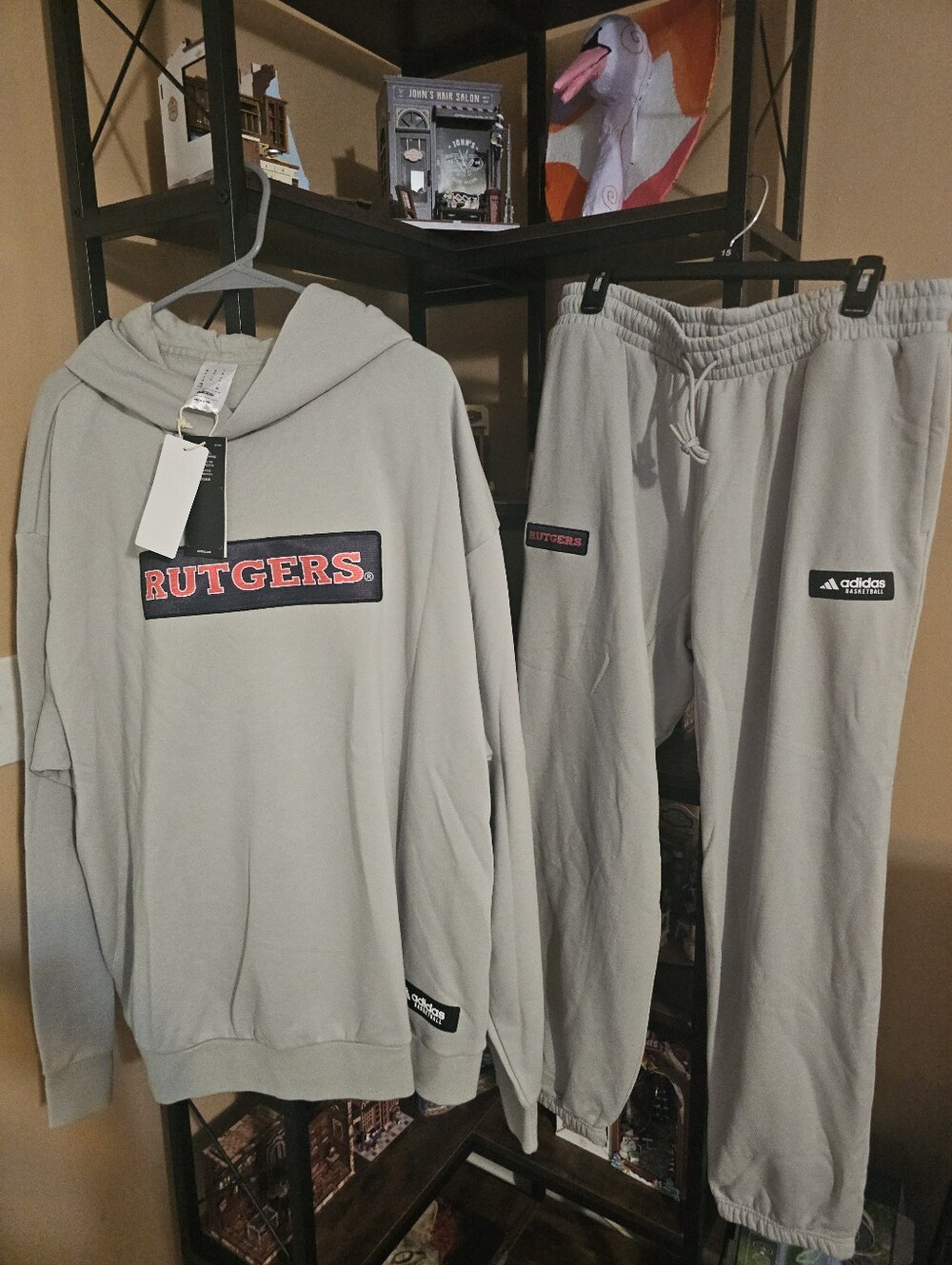 Mens Adidas Rutgers Track Sweat  Suit Gray Size X Large NEW